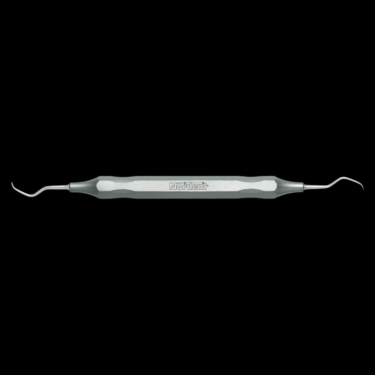 Nordent Classic Scaler, Double-Ended, Anterior Lingual Stain Remover, DuraLite Hex Handle, Stainless Steel - Classic Scalers - Double-Ended - Anterior Lingual Stain Remover - DuraLite® Hex - Image 1