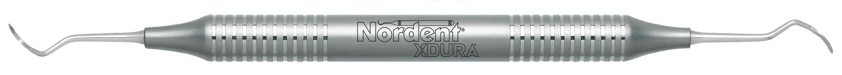 Nordent XDURA Posterior Sickle Scaler #204S, Double-Ended, DuraLite Round Handle, Stainless Steel, RENS204S - Sickle Scaler Double End 204S Xdura Posterior Stainless Steel - Image 1