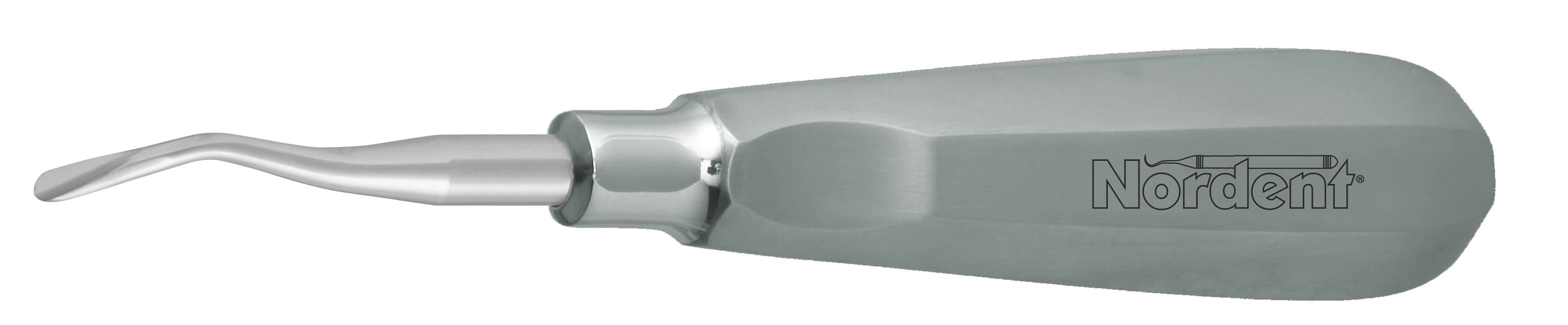 Nordent #77R Stainless Steel Back-Action Surgical Elevator with Thumb Grip Handle, 3.7mm Blade - Elevator 77R - Image 1