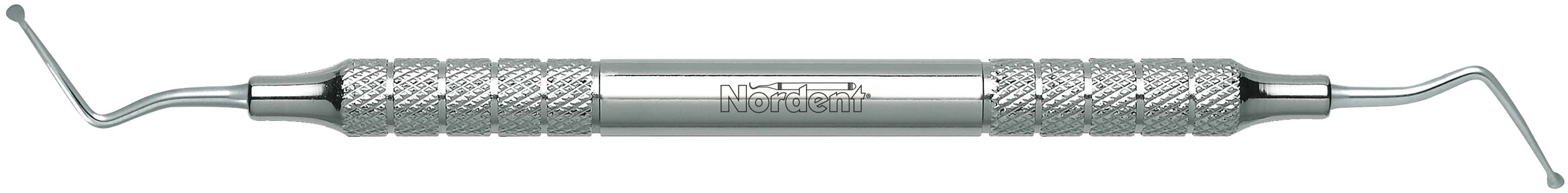 Nordent Endodontic Excavator, Double-Ended, Long Shank Spoon #33L, Medium Round Handle, Stainless Steel, REC33L - Endodontic Excavators - Long Shank Spoon #33L - Medium Round - Image 1