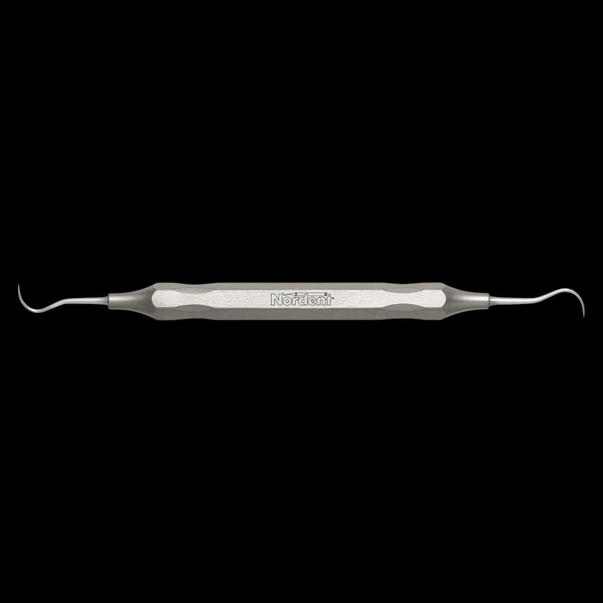 Nordent Anterior Sickle Scaler N5-N5S, Double End, DuraLite Hex Handle, Stainless Steel - Anterior Scaler Double End Sickle N5-N5S Hex Handle - Image 1