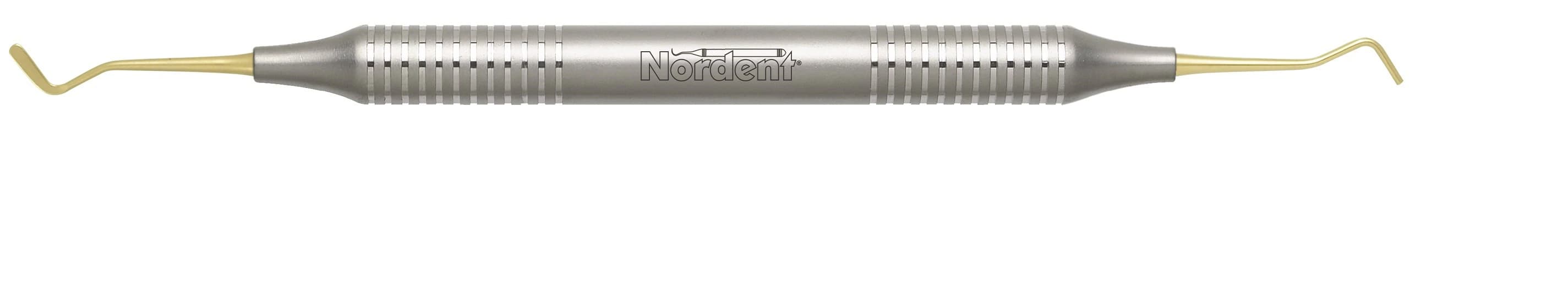 Nordent Composite Placement Instrument, Double-Ended, #3T Paddle/Condenser, Titanium Nitride Coated, DuraLite Round Handle, REPFI3T - Composite Placement DE TiN Coated Paddle/Condenser #3 DuraLite ROUND - Image 1