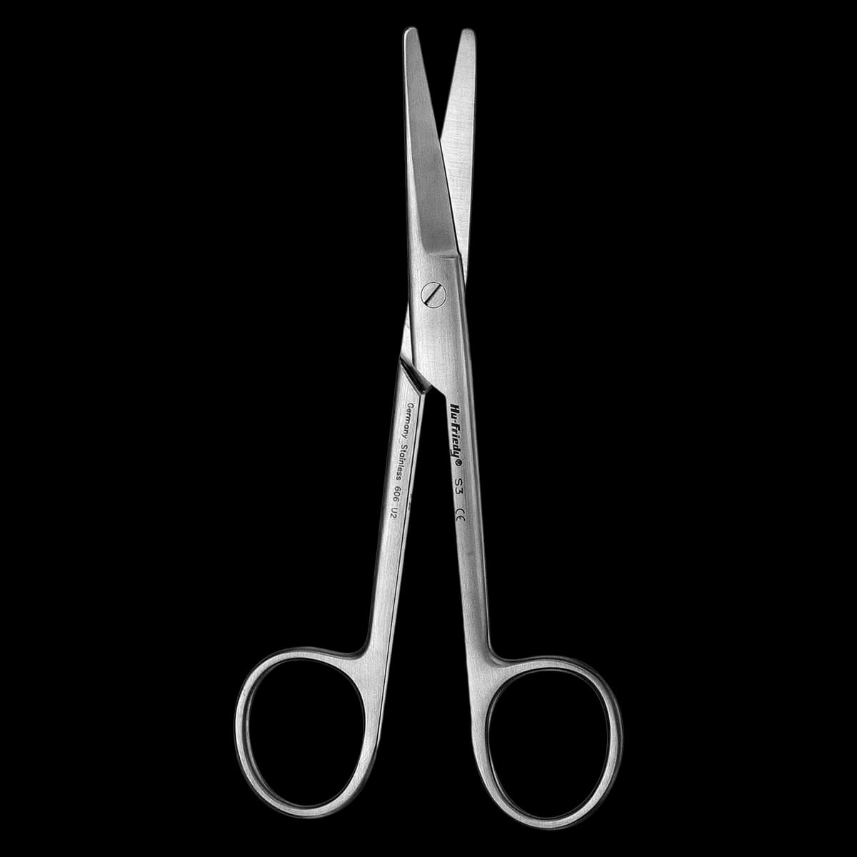Hu-Friedy #3 Mayo Suture Scissors, Curved/Blunt, 5 3/4" (14.5 cm), Stainless Steel, S3 - Scissors 3 Mayo Curved - Image 1