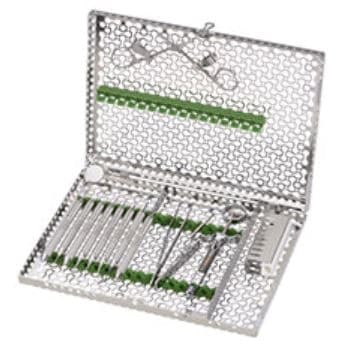 Hu-Friedy IMS Signature Series Instrument Cassette, 10-Instrument, Small, Green, Stainless Steel, 5.5" x 8" x 1.25", IM5109 - IMS Signature Series Cassette, 10-Instrument, Small, Green, 1/Pk, IM5109 - Image 1