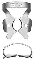 Hu-Friedy Satin Steel Rubber Dam Clamp, #27, Winged, Large Molars, 1/Pk, RDCM27 - Rubber Dam Clamp, # 27, Large Molars, Satin Steel, RDCM27 - Image 1