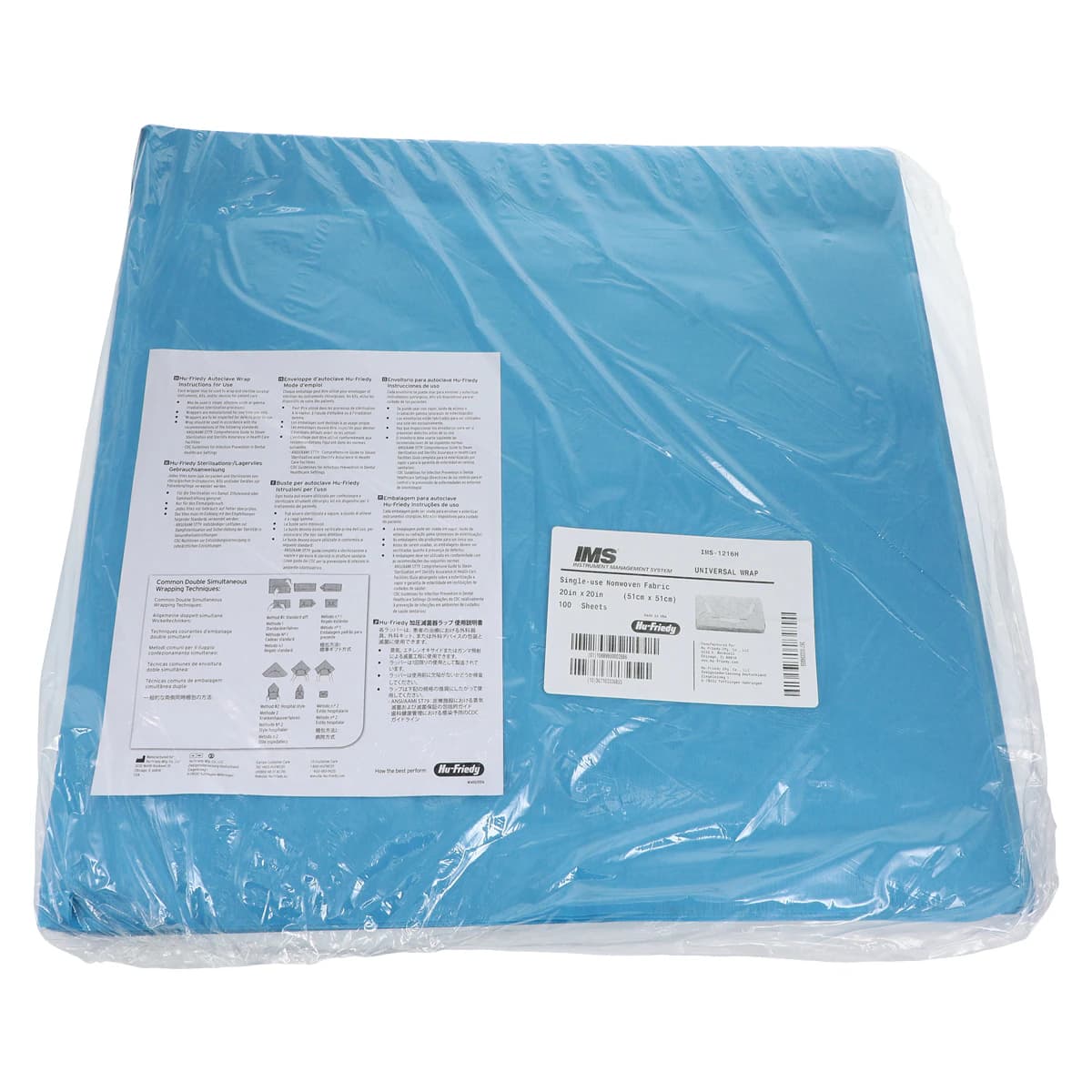 Hu-Friedy IMS Universal Sterilization Wrap, 20" x 20", 100 Sheets, IMS-1216H - IMS Universal Sterilization Wrap - Image 1