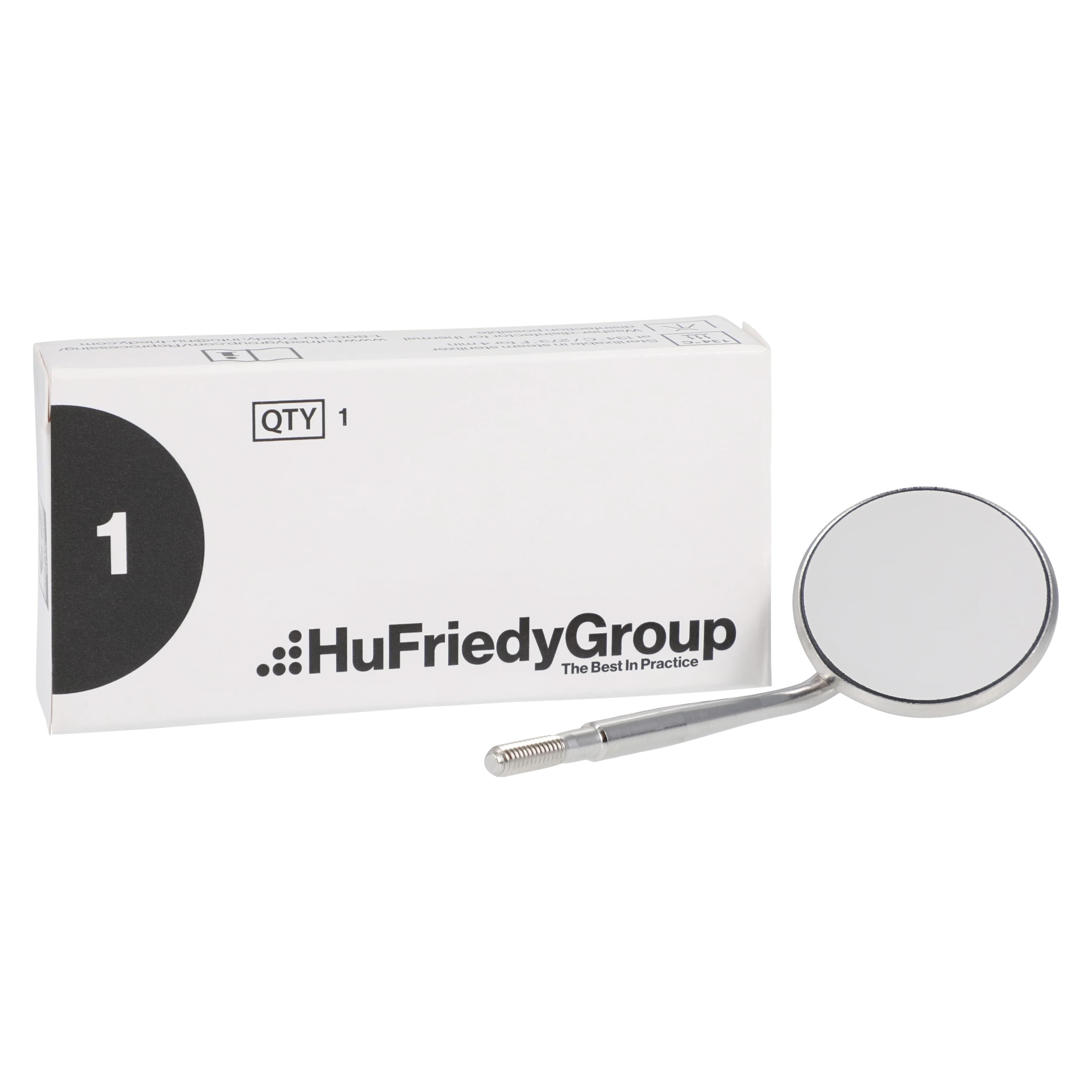 Hu-Friedy Front Surface Cone Socket Mouth Mirror, #5 Rhodium-Coated, Single-Sided, 15/16" (24 mm) Diameter, 1/Pk, MIR5 - Mirrors, Front Surface, Cone Socket, #5 Rhodium-Coated, MIR5 - Image 1