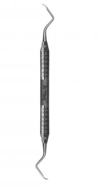 Hu-Friedy Pritchard Surgical Curette #6, Short, Satin Steel Handle, PR1/2S - PR1/2S Prichard Periodontal Surgical Curette #5 Octagon Handle - Image 1