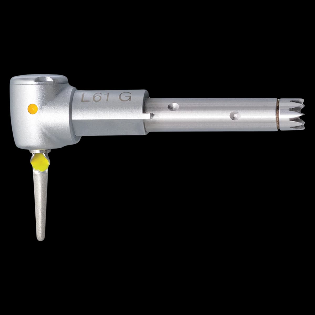 KaVo INTRA LUX L61 G Ortho/Perio/Endo Contra-Angle Attachment Head, Yellow, Manual Latch, 20,000 rpm, 1/Pkg - INTRA LUX Attachment Heads – Yellow, Specialty, L61 G Ortho/Perio/Endo Head - INTRA LUX Attachment Heads – Yellow, Specialty, L61 G Ortho/Perio/Endo Head - Image 1