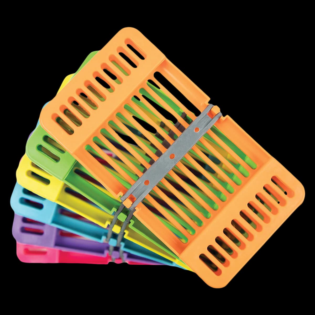 Zirc Compact Instrument Cassette, Green, Holds 8 Instruments, 7-1/8" x 3-7/8" x 5/8", 50Z915D - Green Compact Cassette - Image 1