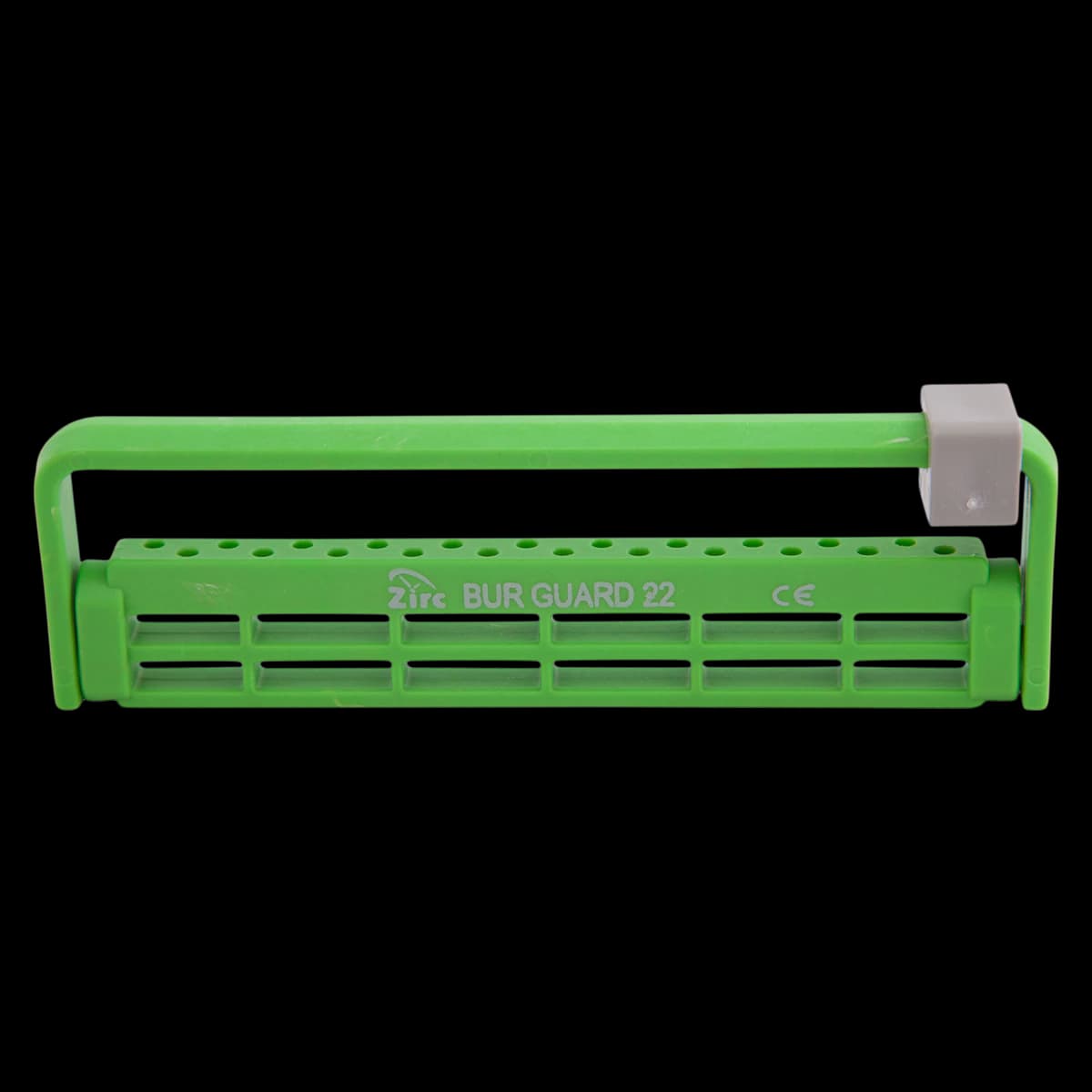Zirc Steri-Bur Guard, 22-Hole, Neon Green, 50Z410-P - Neon Green 22-Hole Steri-Bur Guard - Image 1