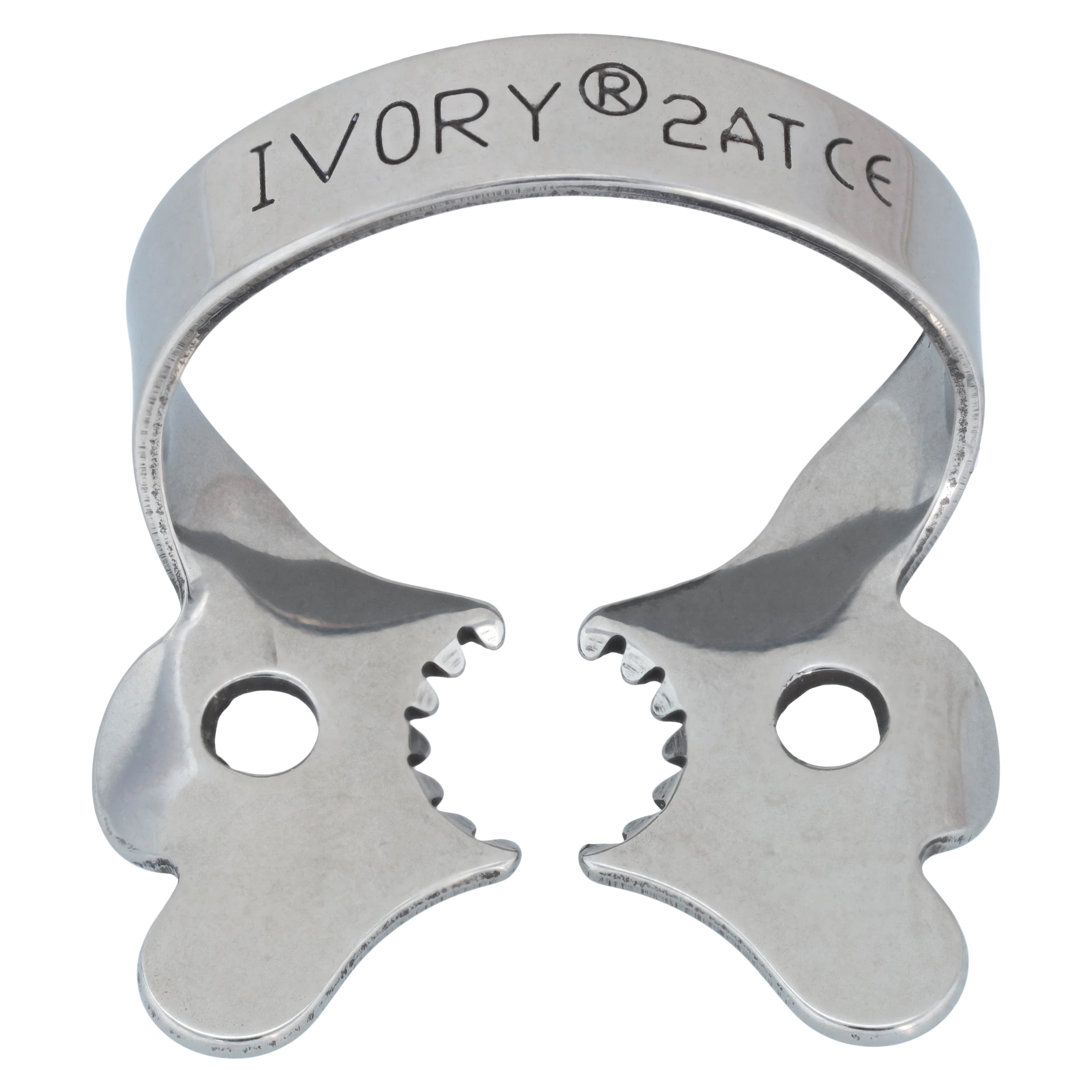 Ivory Tiger Rubber Dam Clamp, #2AT, Winged, Serrated Jaws, Bicuspid/Premolar, Stainless Steel, 50057847 - Ivory Tiger, Rubber Dam Clamp, # 2AT, 50057847 - Image 1