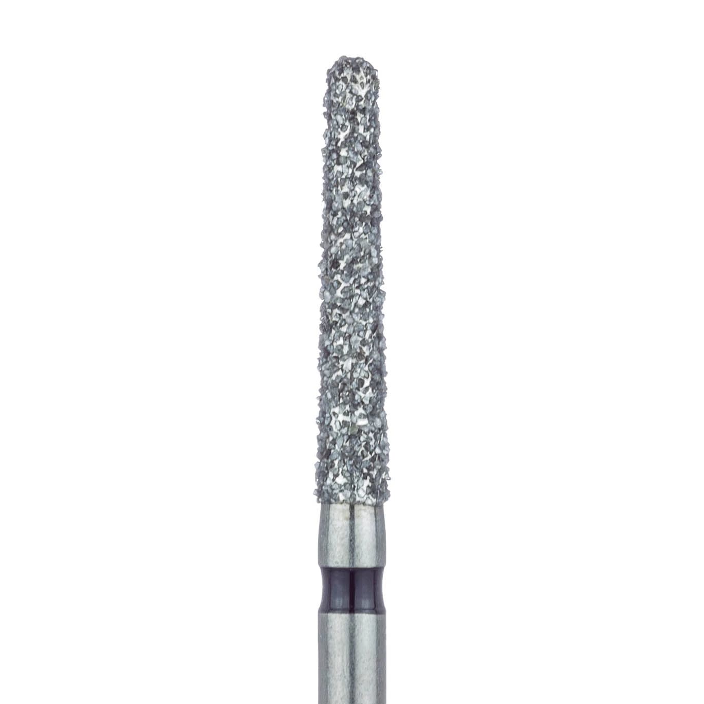 Meisinger 852H-018 Diamond Bur, FG, Super Coarse, Round End Taper, 1.8 mm Head, 10 mm Working Length, Black, 5/Pk - Meisinger Diamonds FG 1.8mm Super Coarse Round End Taper 5Pk - Image 1