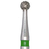 Meisinger 801G-016-SU Coarse Round Surgical Diamond Bur, Friction Grip Extra Long, 1.6 mm Head, Green Ring, 5/Pack - Meisinger FG Surgical Diamonds - 801-016 - Coarse - Image 1