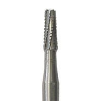 Meisinger Tungsten Carbide Bur #701, Tapered Fissure Cross Cut, Flat End, FG, 1.2 mm Diameter, 100/Pack, C0701FG - Tungsten Carbide Burs – HM 33 Tapered Fissure Cross Cut FG, 100/Pkg - Size #701, 1.2 mm Diameter - Image 1