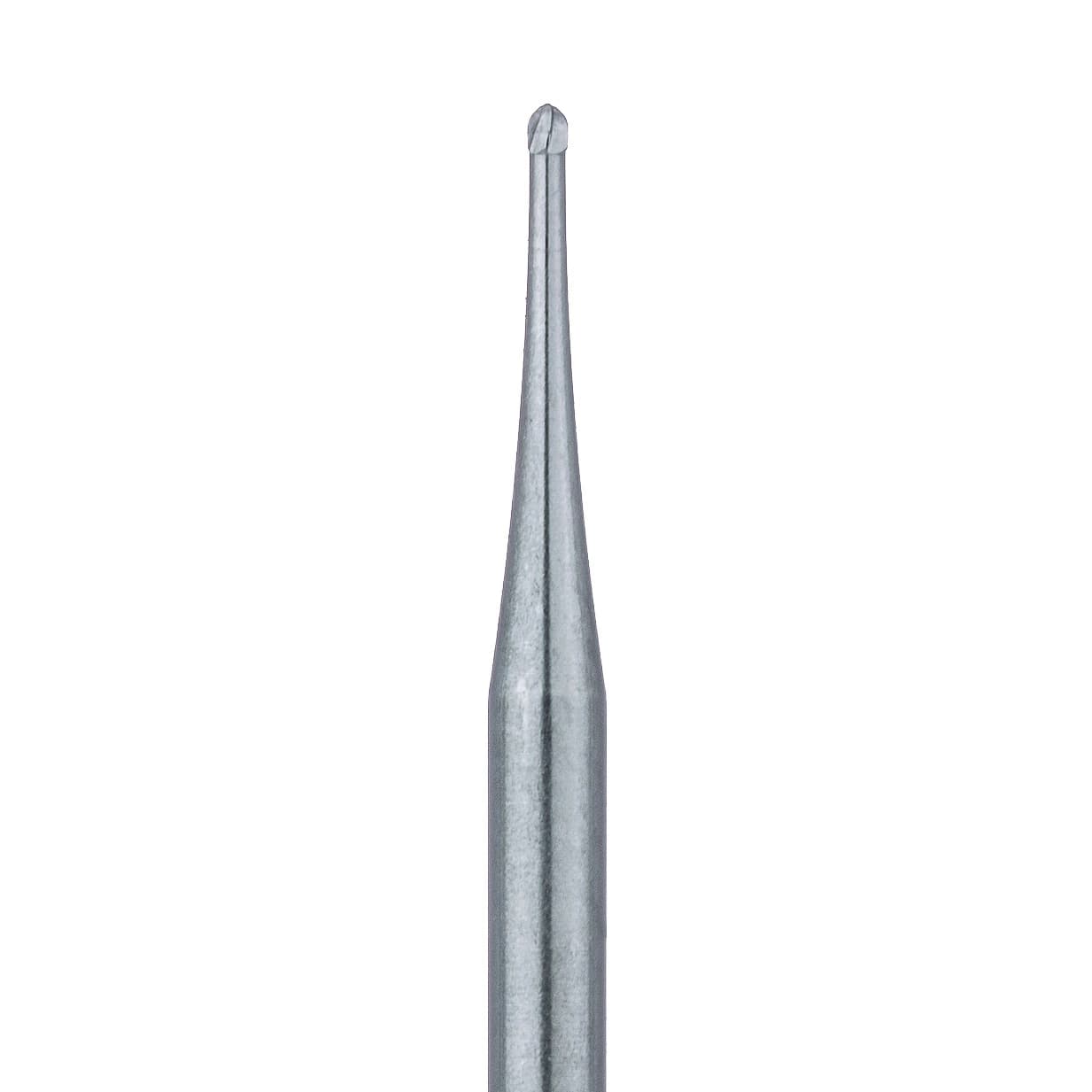 Meisinger HM1 Tungsten Carbide Bur, Round #1/2, 0.6 mm Head, Friction Grip Extra Long (FGXL), 25 mm Shank, 5/Pkg, HM1-006-SU - Tungsten Carbide Burs – HM1 Round FG XL, 25 mm Shank Length, 5/Pkg - Bur #1/2, 0.6 mm Diameter - Image 1