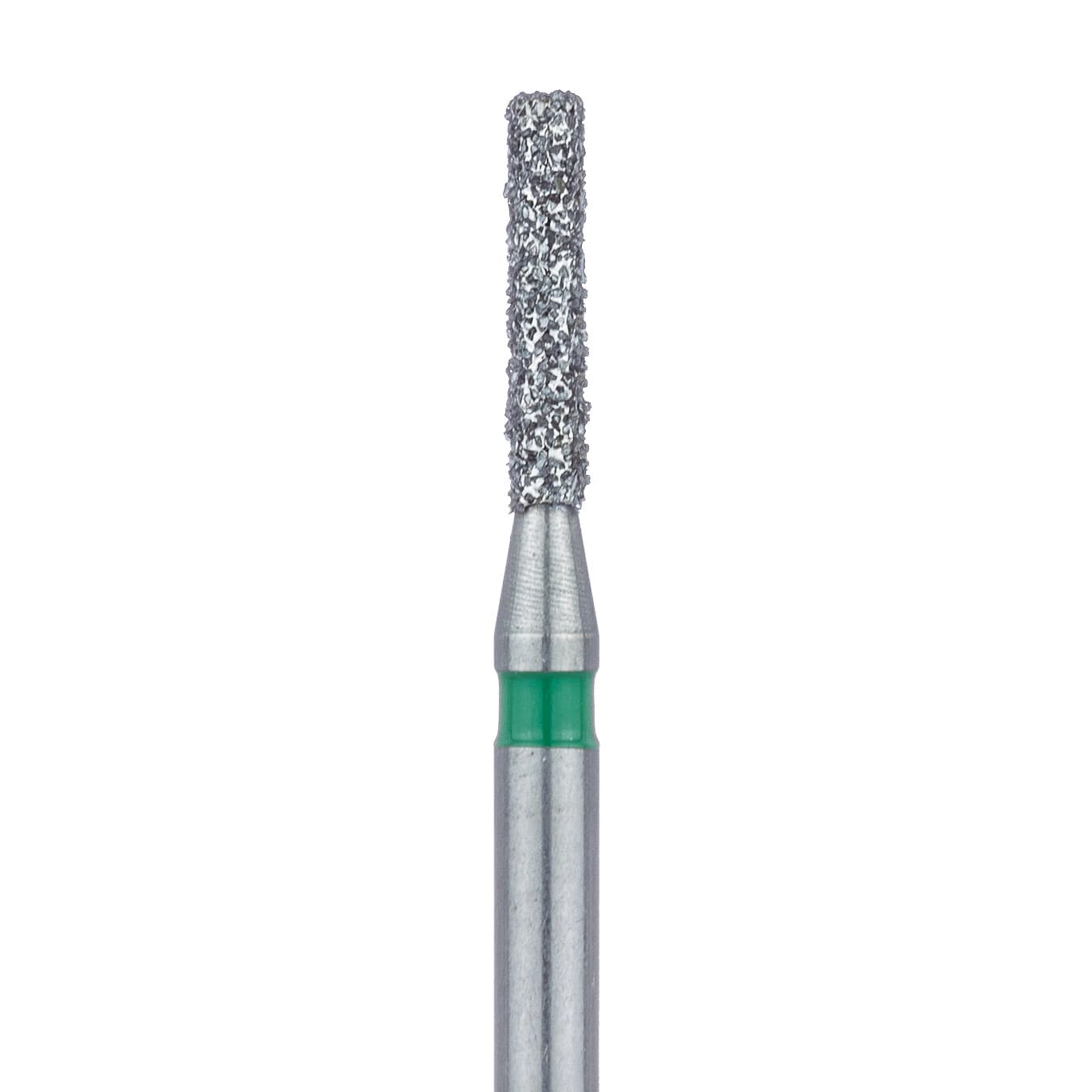 Meisinger FG #837G-012 Coarse Diamond Bur, Flat End Cylinder, 1.2 mm Head, 6 mm Working Length, Green, 5/Pk - Meisinger FG #837.012 Coarse Flat End Cylinder, Diamond Burs, 5/Pk - Image 1
