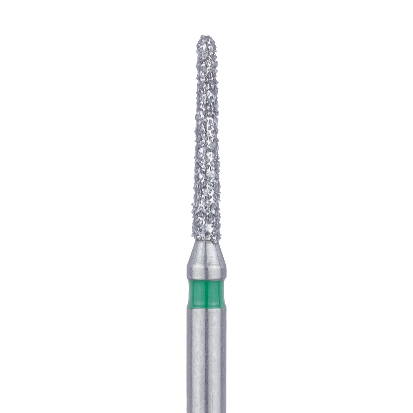 Meisinger FG #850G-012 Coarse Round End Taper Diamond Bur, 1.2 mm Head, 8 mm Working Length, Green Band, Multi-Use, 5/Pk - Meisinger FG #850.012 Coarse Round End Taper, Diamond Burs, 5/Pk - Image 1