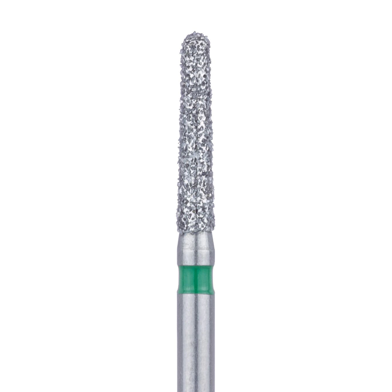 Meisinger FG #850G-016 Coarse Round End Taper Diamond Bur, 1.6mm Head, 8mm Working Length, Green Band, Multi-Use, 5/Pk - Meisinger FG #850.016 Coarse Round End Taper, Diamond Burs, 5/Pk - Image 1