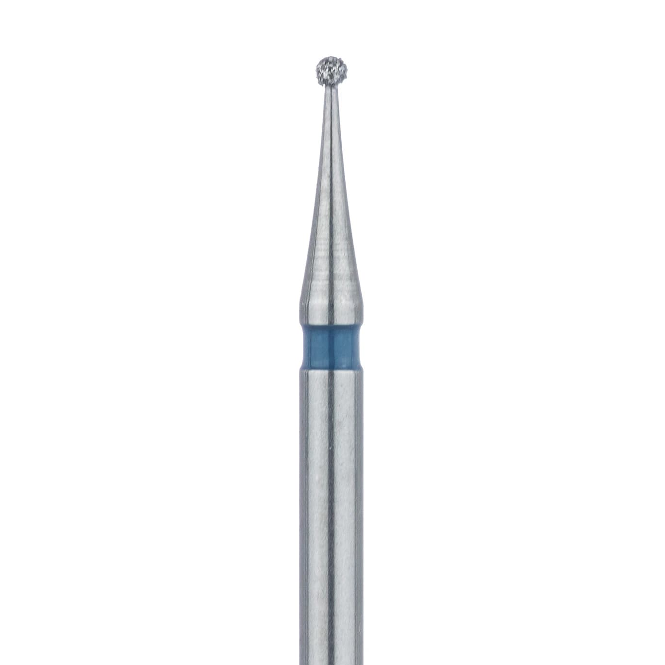 Meisinger FG Diamond Bur, Round, Medium Grit, Blue Ring, 0.7 mm Head, 801-007-FG, 5/Pkg - Diamond Instruments – FG, Medium, Blue, Round, Round End, 5/Pkg - 801-007-FG, 0.7 mm Head Diameter, 0.7 mm Head Length - Image 1