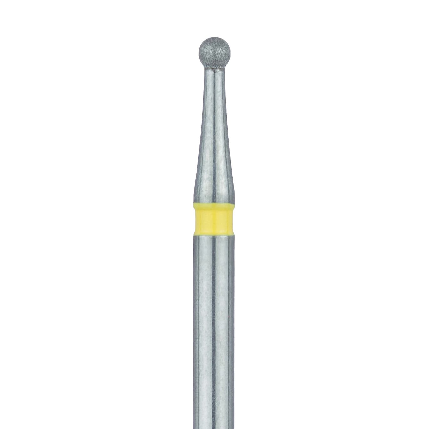 Meisinger 801C-012-FG Diamond Bur, Round, Extra Fine (Yellow), 1.2 mm Head Diameter, Friction Grip, 5/Pkg - Diamond Instruments – FG, Extra Fine, Yellow, Round, Round End, 5/Pkg - 801C-012-FG, 1.2 mm Head Diameter, 1.2 mm Head Length - Image 1