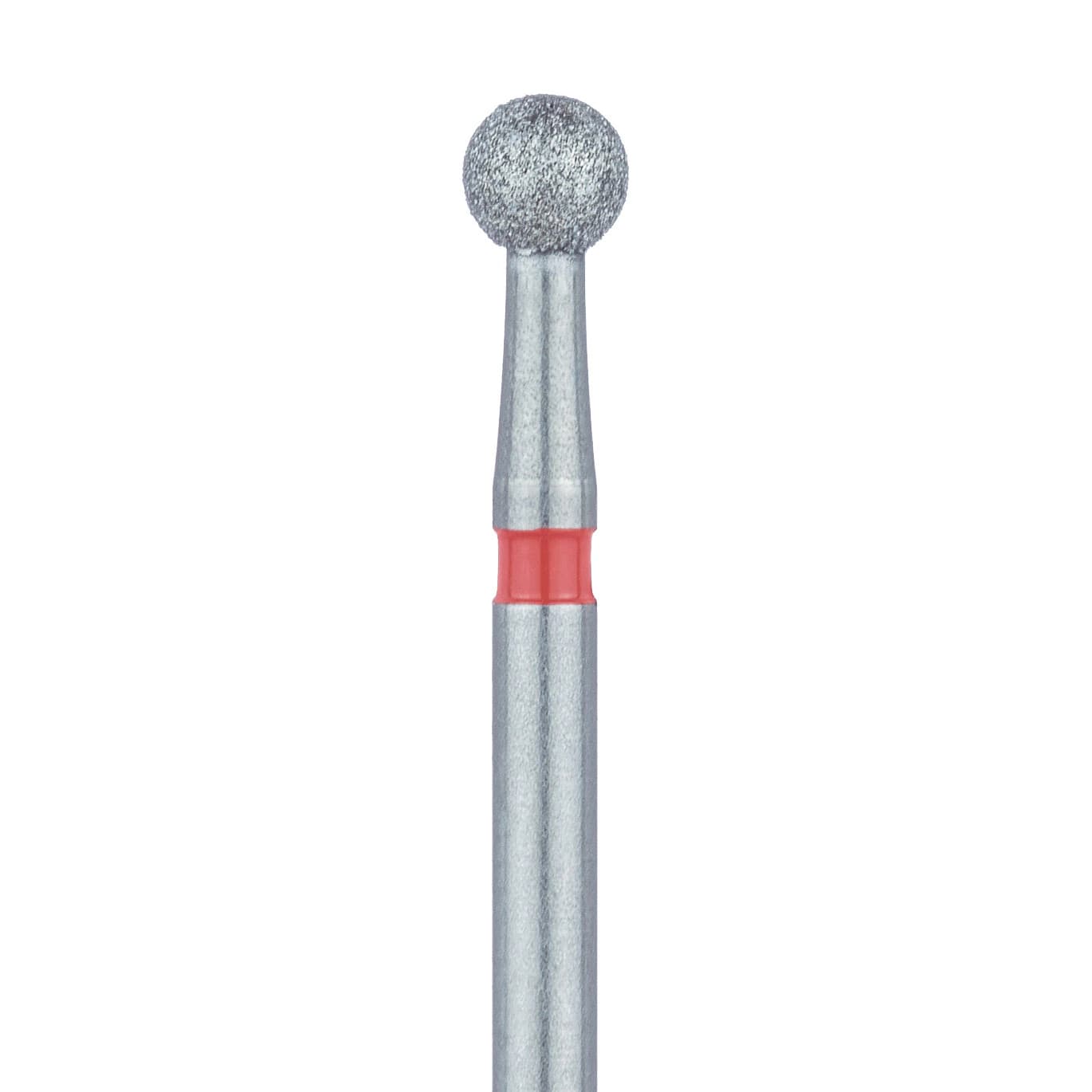 Meisinger 801F-025-FG Fine Diamond Bur, Round, Friction Grip, 2.5 mm, Red Ring, 5/Pk - Meisinger Diamonds 801F-025-FG Fine 5/Pk - Image 1