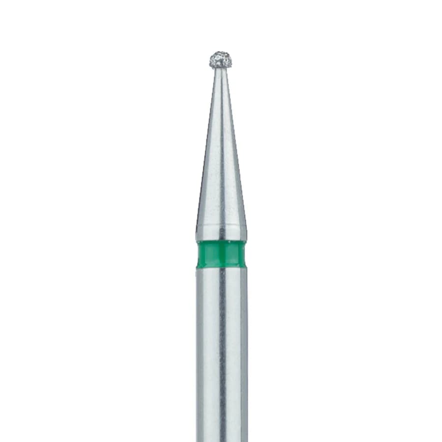 Meisinger 801G-010 Coarse Diamond Bur, Round, HP, 1.0 mm, 5/Pack - #801G-010 Coarse Diamond Bur Round HP Pack of 5 - Image 1