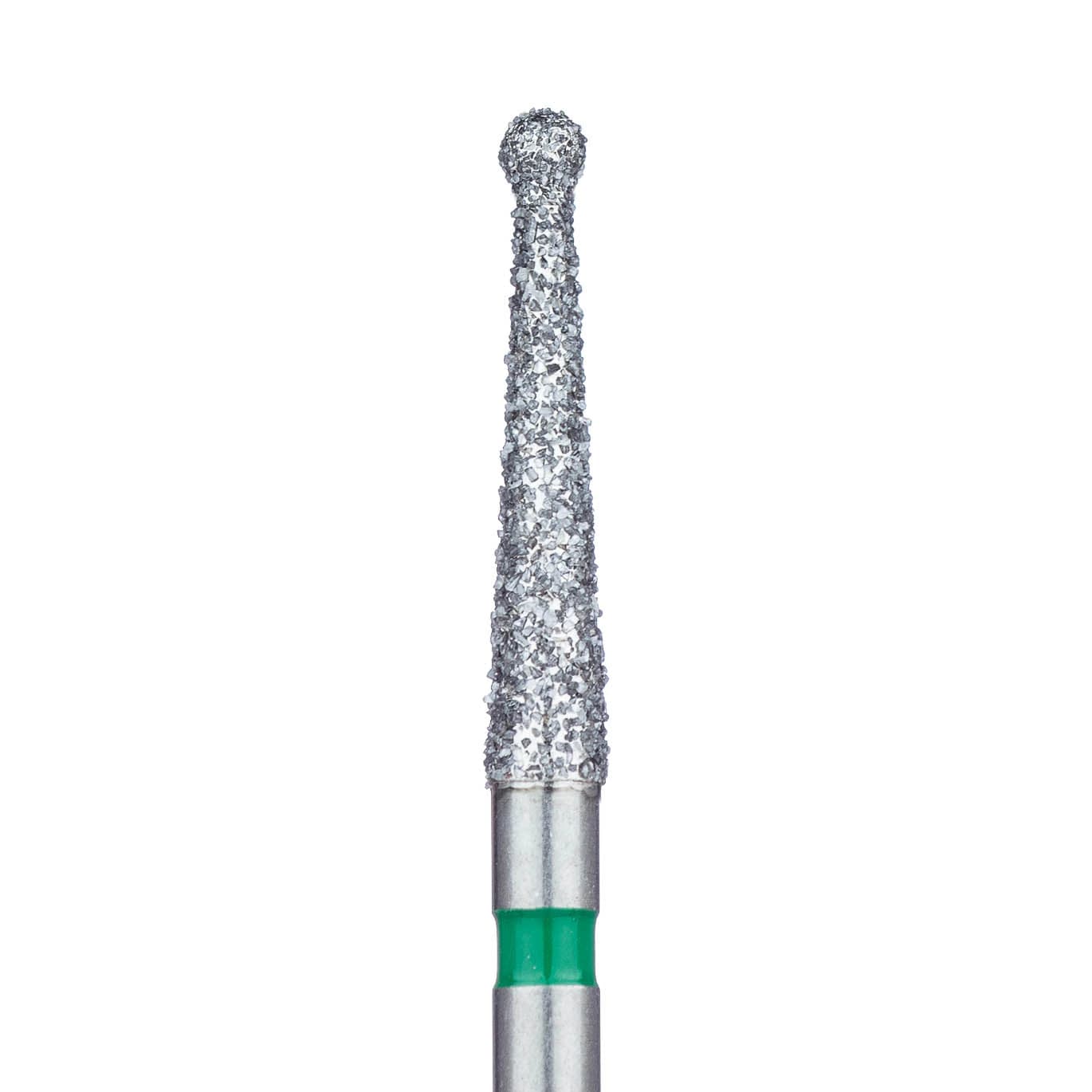 Meisinger 802LG-012-FG Diamond Bur, FG, Coarse (Green), Round, 1.2 mm Head Diameter, 10 mm Head Length, 5/Pkg - Diamond Instruments – FG, Coarse, Green, Round, Round End, 5/Pkg - 802LG-012-FG, 1.2 mm Head Diameter, 10.0 mm Head Length - Image 1