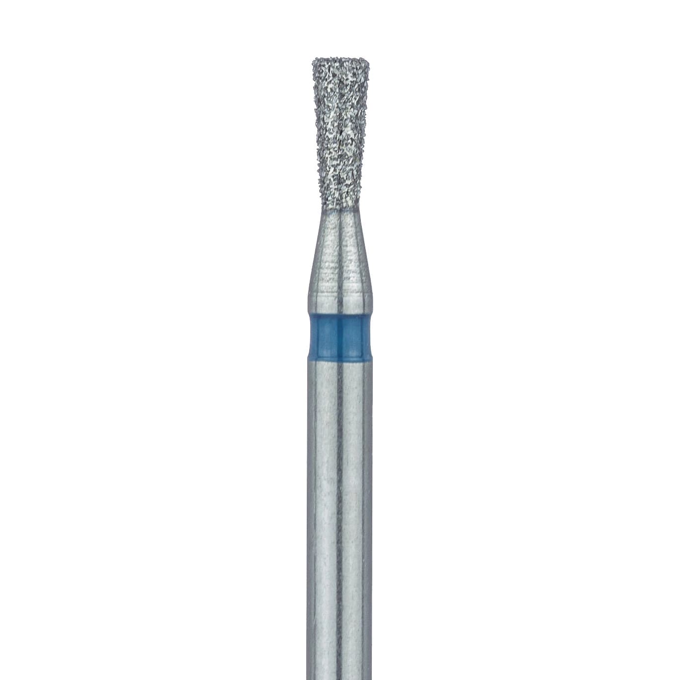 Meisinger 807-014-FG Diamond Bur, Inverted Cone, Medium Grit, Blue Ring, 1.4 mm Head Diameter, 3.5 mm Head Length, Friction Grip, 5/Pkg - Diamond Instruments – FG, Inverted Cone - Medium, Blue, Flat, 807-014-FG, 1.4 mm Head Diameter, 3.5 mm Head Length, 5/Pkg - Image 1