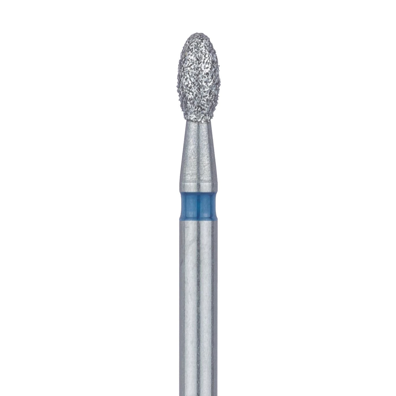 Meisinger 833-016-FG Medium Diamond Bur, Football/Egg Shape, Friction Grip, 1.6 mm Head Diameter, Blue Ring, 5/Pk - Meisinger Diamonds 833-016-FG Medium 5/Pk - Image 1