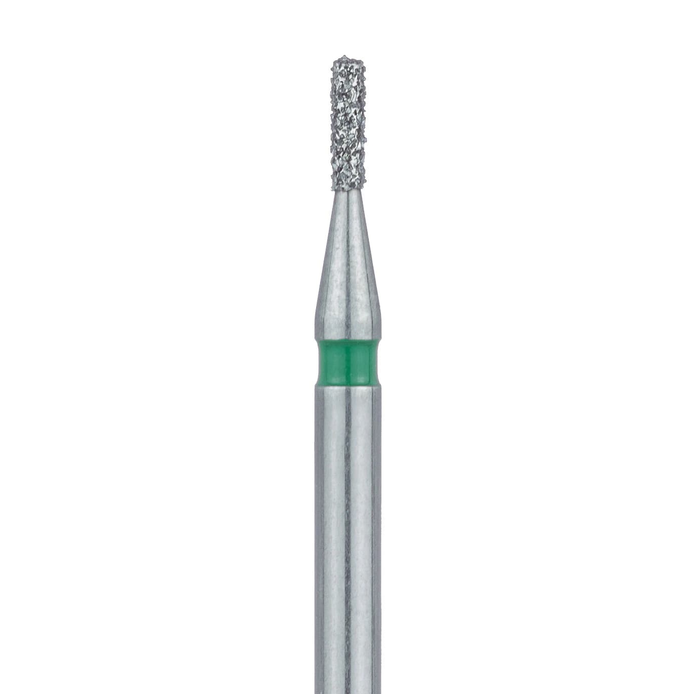 Meisinger 835G-009-FG Diamond Bur, Coarse (Green), Cylinder, Flat End, Friction Grip, 0.9 mm Head Diameter, 3.0 mm Head Length, 5/Pack - Meisinger Diamonds 835G-009-FG Coarse 5/Pk - Image 1