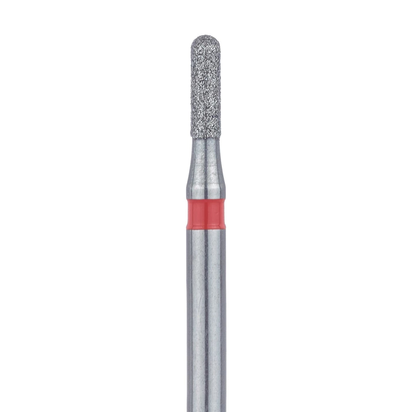 Meisinger 838F-012-FG Fine Diamond Bur, Round End Cylinder, Friction Grip, 1.2 mm Head Diameter, 4.0 mm Head Length, Red Ring, 5/Pk - Meisinger Diamonds 838F-012-FG Fine 5/Pk - Image 1
