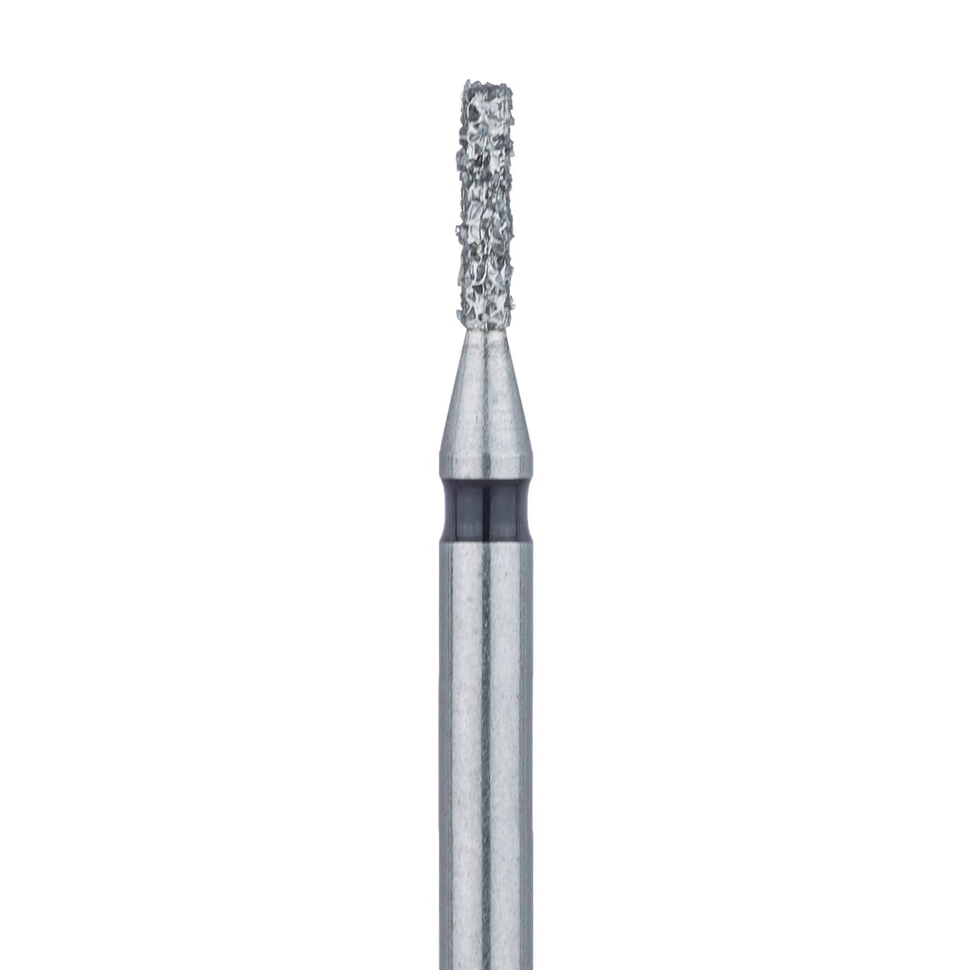Meisinger 840H-010-FG Diamond Bur, Super Coarse, Black Ring, Cylinder Round End, Friction Grip, 1.0 mm Head Diameter, 4.0 mm Head Length, 5/Pkg - Diamond Instruments – FG, Super Coarse, Black, Cylinder, Round End, 5/Pkg - 840H-010-FG, 1.0 mm Head Diameter, 4.0 mm Head Length - Image 1