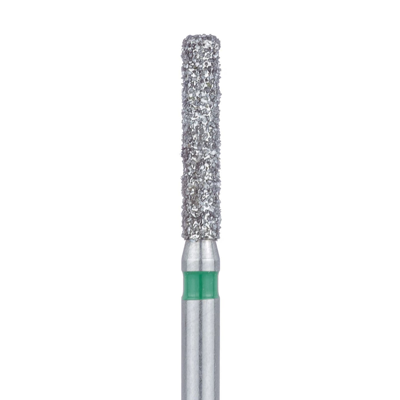 Meisinger 842G-016-FG Coarse Diamond Bur, Round Edge Cylinder, Friction Grip, 1.6 mm Head Diameter, 8.0 mm Head Length, Green Ring, 5/Pack - Meisinger Diamonds 842G-016-FG Coarse 5/Pk - Image 1