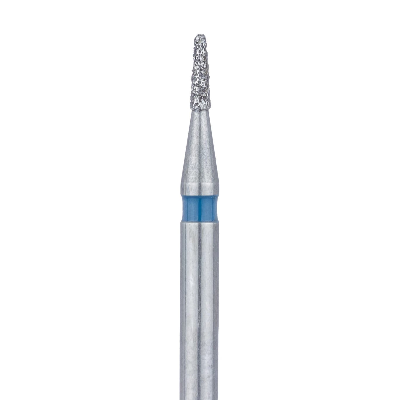 Meisinger 845-009-FG Diamond Bur, Medium Grit, Flat End Tapered, Friction Grip, 0.9 mm Head Diameter, 3.0 mm Head Length, 5/Pkg - Diamond Instruments – FG, Medium, Blue, Cone, Flat End - 845-009-FG, 0.9 mm Head Diameter, 3.0 mm Head Length, 5/Pkg - Image 1