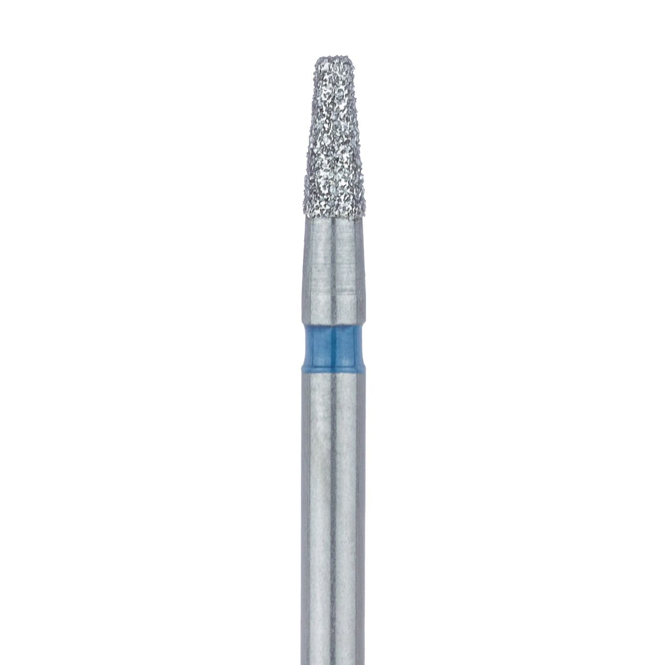 Meisinger 845-016-FG Diamond Bur, Medium Grit, Flat End Taper, Friction Grip, 1.6 mm Head Diameter, 4.0 mm Head Length, 5/Pkg - Diamond Instruments – FG, Medium, Blue, Cone, Flat End - 845-016-FG, 1.6 mm Head Diameter, 4.0 mm Head Length, 5/Pkg - Image 1