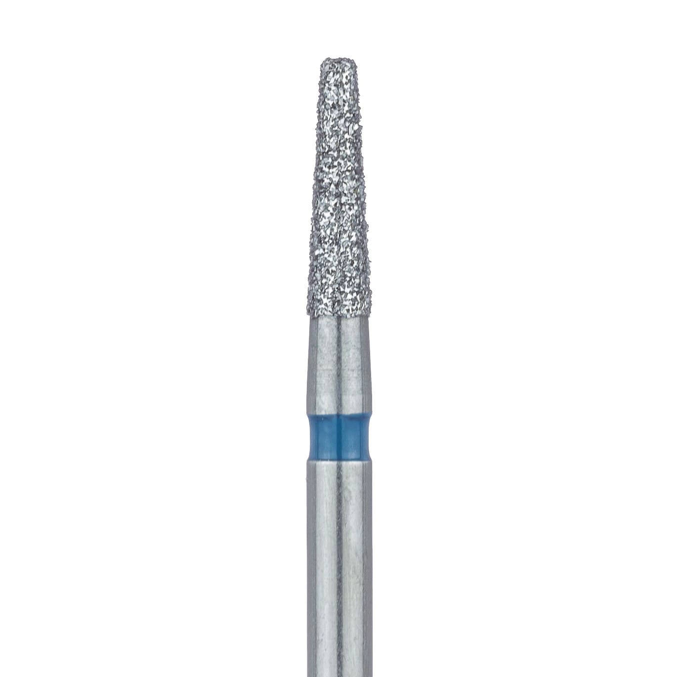 Meisinger 846-016-FG Diamond Bur, Medium Grit, Flat End Taper, Friction Grip, 1.6 mm Head Diameter, 6.0 mm Head Length, Blue Ring, 5/Pkg - Diamond Instruments – FG, Medium, Blue, Cone, Flat End - 846-016-FG, 1.6 mm Head Diameter, 6.0 mm Head Length, 5/Pkg - Image 1
