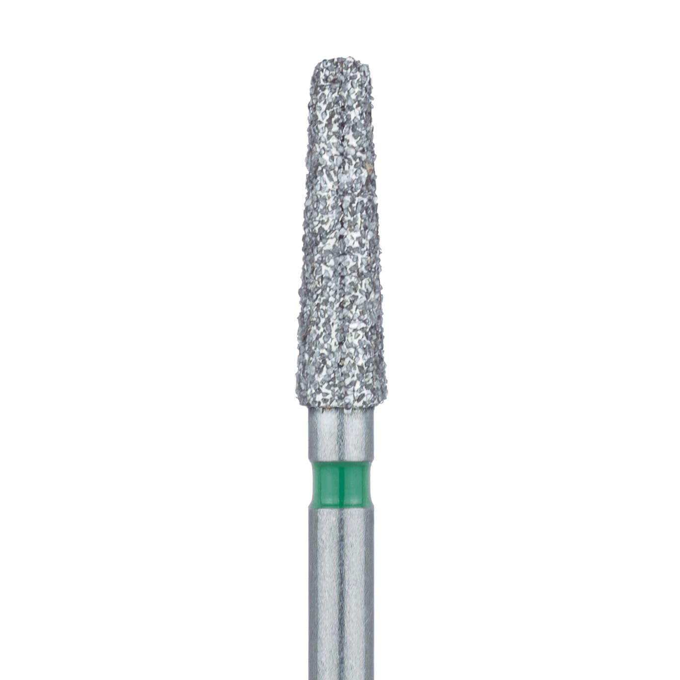 Meisinger 847RG-023-FG Diamond Bur, Coarse (Green), Round Edge Tapered, Friction Grip, 2.3 mm Head Diameter, 8.0 mm Head Length, 5/Pkg - Diamond Instruments – FG, Coarse, Green, Cone, Round End, 5/Pkg - 847RG-023-FG, 2.3 mm Head Diameter, 8.0 mm Head Length - Image 1