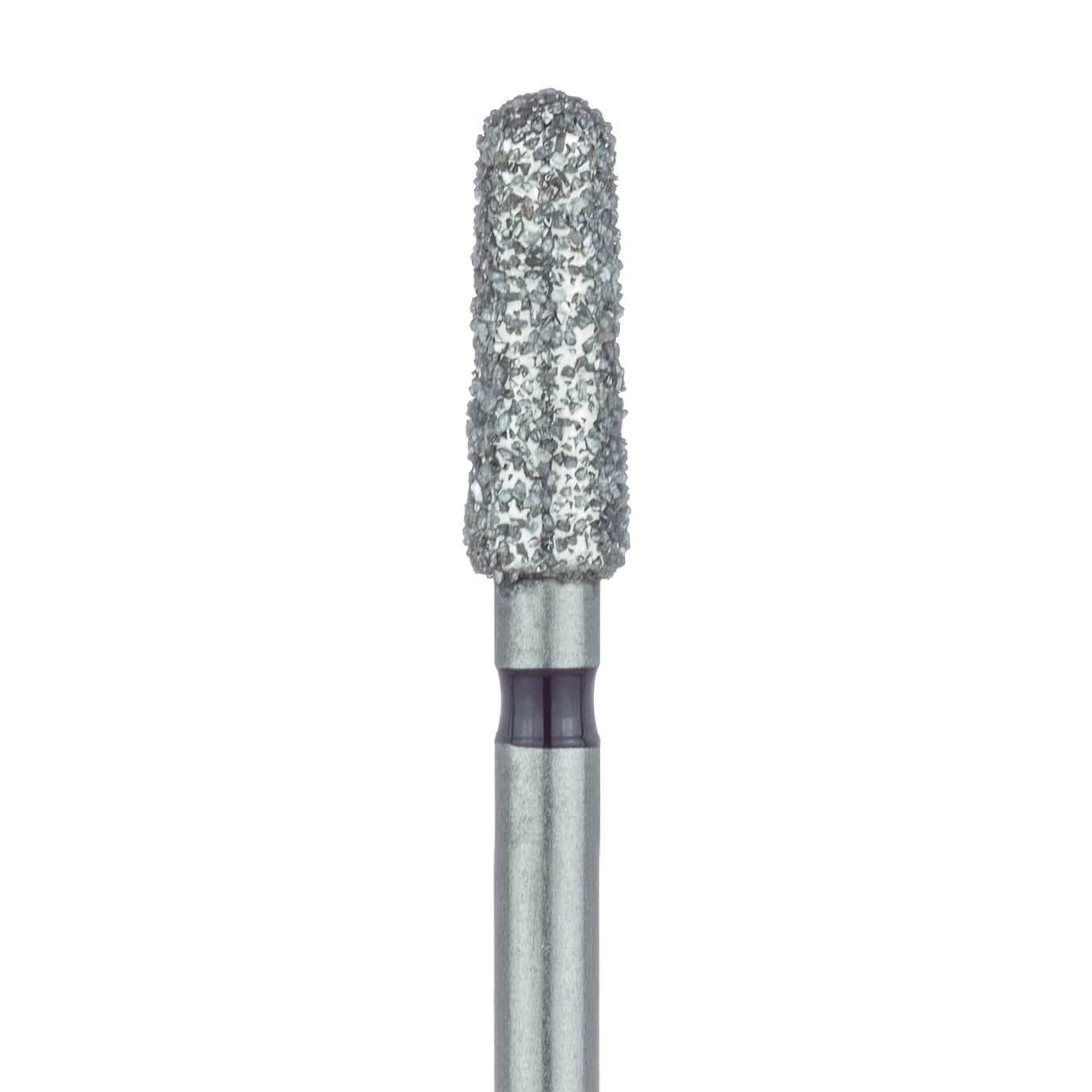 Meisinger 849H-025 FG Diamond Bur, Round End Taper (Chamfer), Super Coarse, 2.5 mm Head, 7 mm Working Length, Black, 5/Pk - Miesinger Diamond 2.5mm X-Coarse Round End Taper FG 5Pk - Image 1