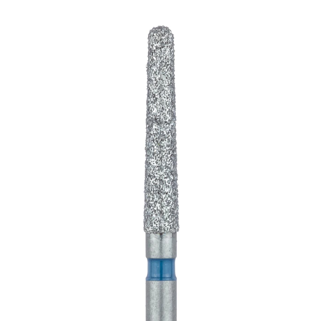 Meisinger 852-018-FG Diamond Bur, FG, Medium Grit, Blue Ring, Round End Taper (Cone), 1.8 mm Head Diameter, 10.0 mm Head Length, 5/Pkg - Diamond Instruments – FG, Medium, Blue, Cone, Round End - 852-018-FG, 1.8 mm Head Diameter, 10.0 mm Head Length, 5/Pkg - Image 1