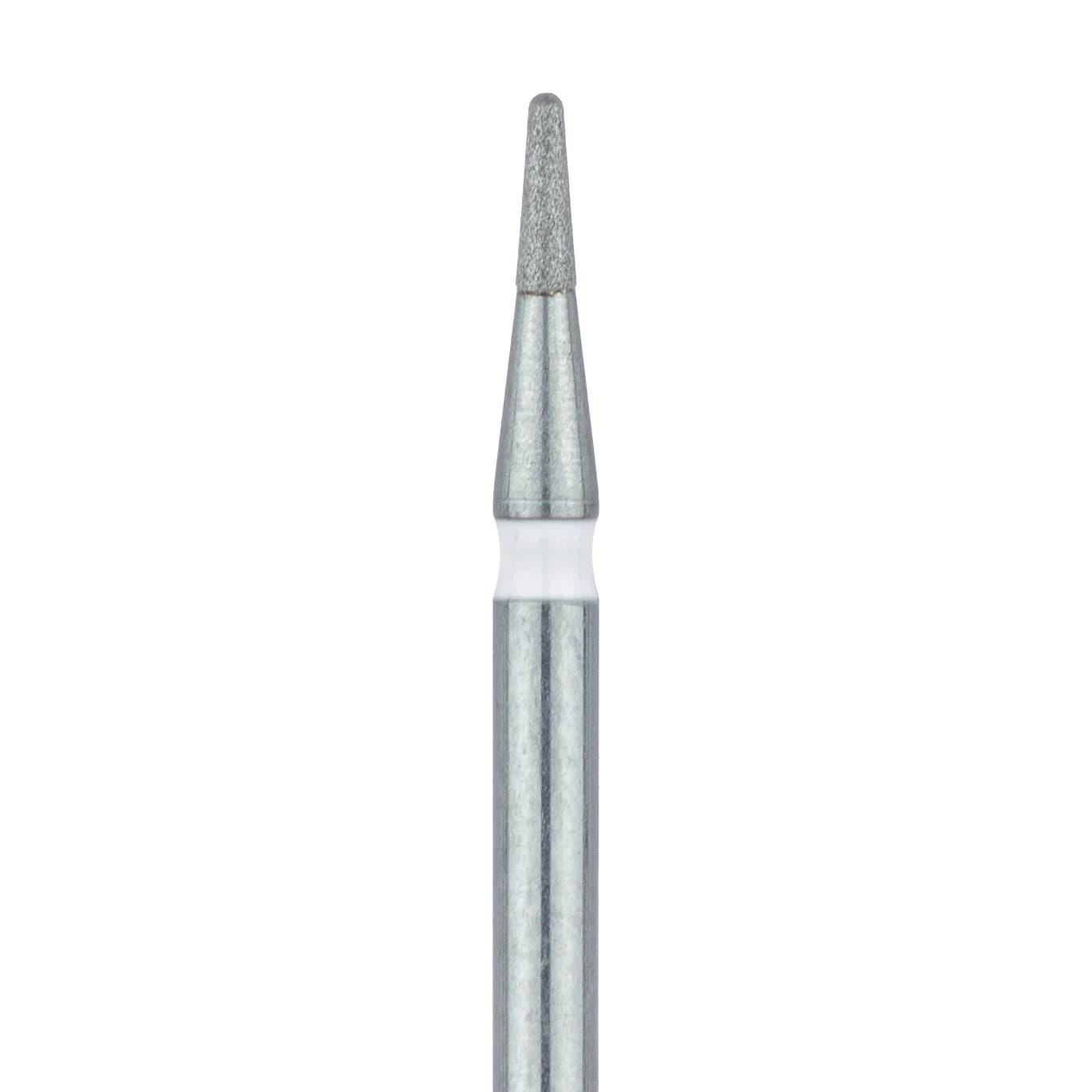Meisinger 855LU-009-FG Diamond Bur, Round-End Tapered, Ultra Fine Grit, 0.9 mm Head Diameter, Friction Grip, 5/Pkg - Diamond Instruments – FG, Ultra Fine, White, Cone, 5/Pkg - Round, 855LU-009-FG, 0.9 mm Head Diameter, 3.0 mm Head Length - Image 1