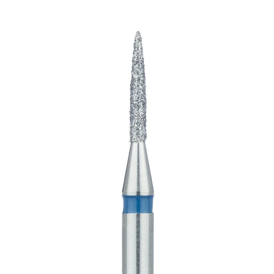 Meisinger 862-012-HP Diamond Bur, Flame Shape, Medium Grit, 1.2 mm Diameter, HP Shank, 5/Pack - Diamond Instruments – HP, Medium, Flame - Size #862-012-HP, 1.2 mm Diameter - Image 1