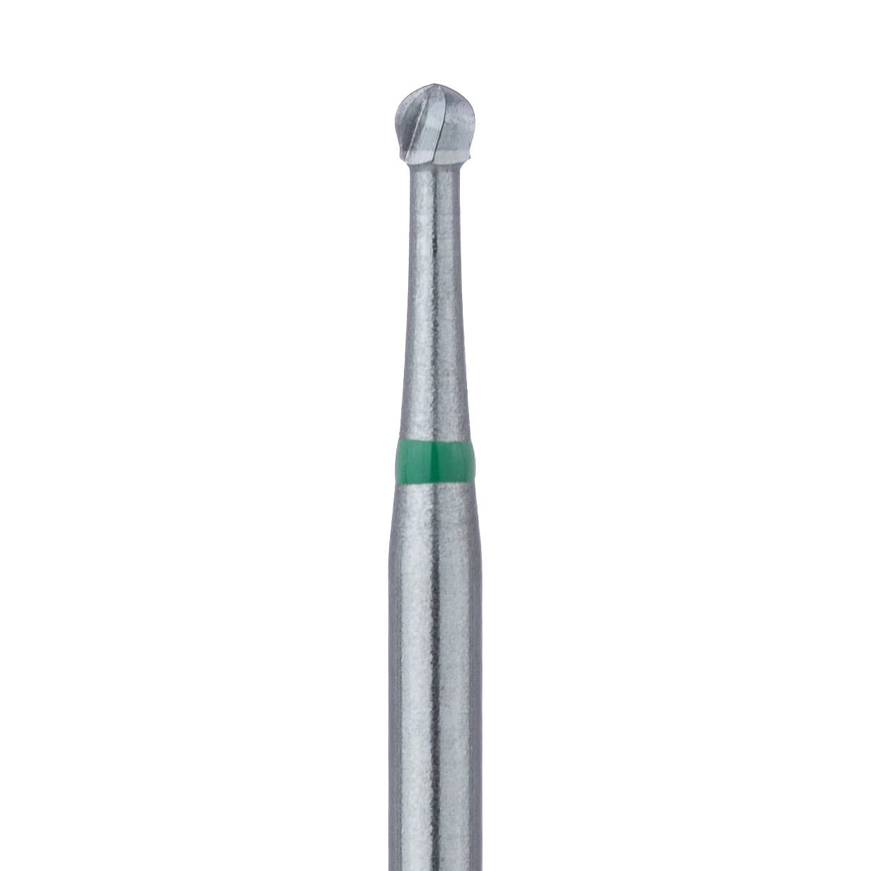 Meisinger Tungsten Carbide Bur, HM1S Round FG, #4S, 1.4 mm Diameter, 19 mm Shank, 5/Pkg - Tungsten Carbide Burs – HM1S Round FG, 19 mm Shank Length, 5/Pkg - Bur #4S, 1.4 mm Diameter - Image 1
