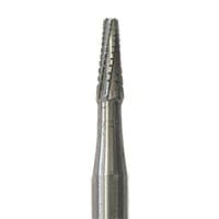 Meisinger Tungsten Carbide Bur, Tapered Fissure, Cross-Cut, Flat End, 0.8 mm Diameter, HP, 5/Pkg, HM 33-008 / US#698 - Tungsten Carbide Burs, 5/Pkg - Tapered, Flat End – 698/HM 33-008, HP, 0.8 mm Diameter, 3.6 mm Head Length, 44.0 mm Shank Length - Image 1
