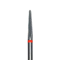 Meisinger Tungsten Carbide Cutter, FQ Cross Cut Fine, Red Ring, Conical Round End, HM23FQ-023, HP, 2.3mm Diameter, 11.5mm Head Length, 2/Pkg - Tungsten Carbide Cutters – FQ – Cross Cut Fine, Red Ring - Conical, Round End – HM 23FQ-023, HP, 2.3 mm Diameter, 11.5 mm Head Length - Image 1