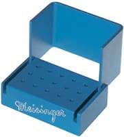 Meisinger Aluminum Bur Block, 15 Hole FG, Blue, BL300 - Aluminum Bur Block - Image 1