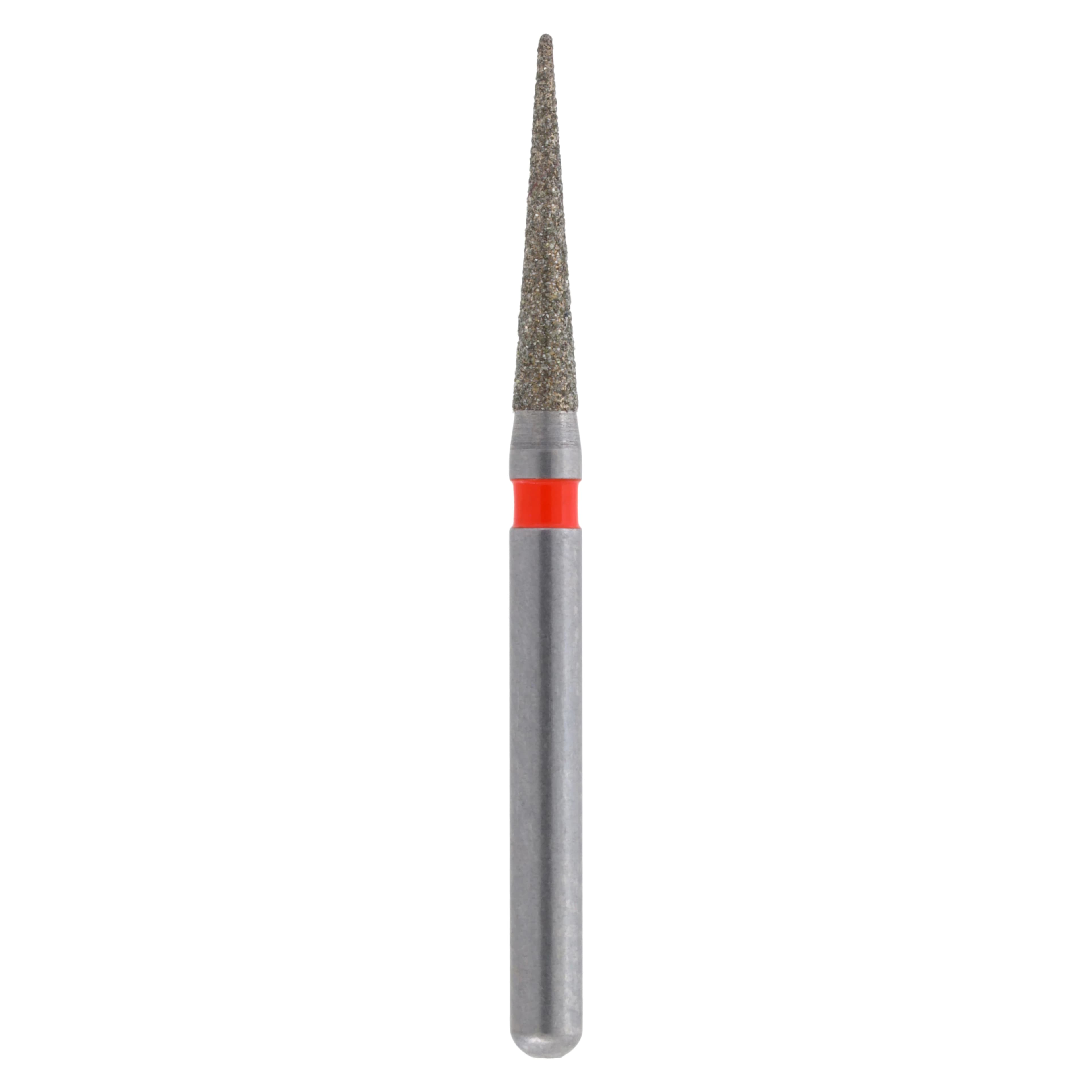 Meisinger Singles Single-Use Sterile Diamond Bur, Friction Grip, Needle, Fine, #1314.8F, 1.4 mm, Red, 25/Pk - Single-Use Sterile Diamond Bur, Friction Grip, Needle, 1314.8F, 1.4 mm, Fine, Red, 25/Pk, 1314.8F - Image 1