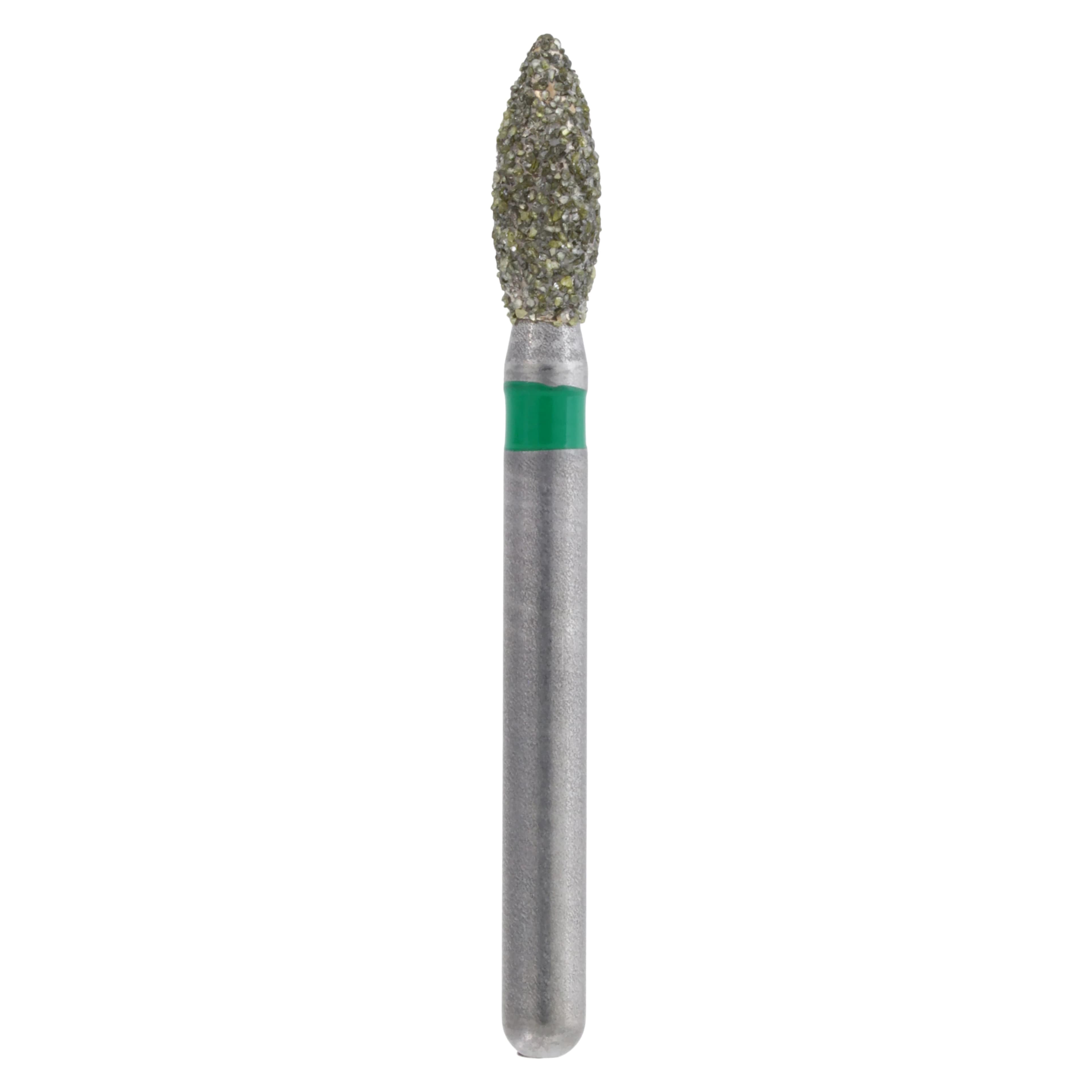 Meisinger Single-Use Sterile Diamond Burs, FG, Pointed Football, #1920C, 2.1 mm, Coarse, Green, 25/Pk - Meisinger Single-Use Sterile Diamond Burs, FG, Pointed Football, # 1920C, 2.1 mm, Coarse, Green, 25/Pk - Image 1