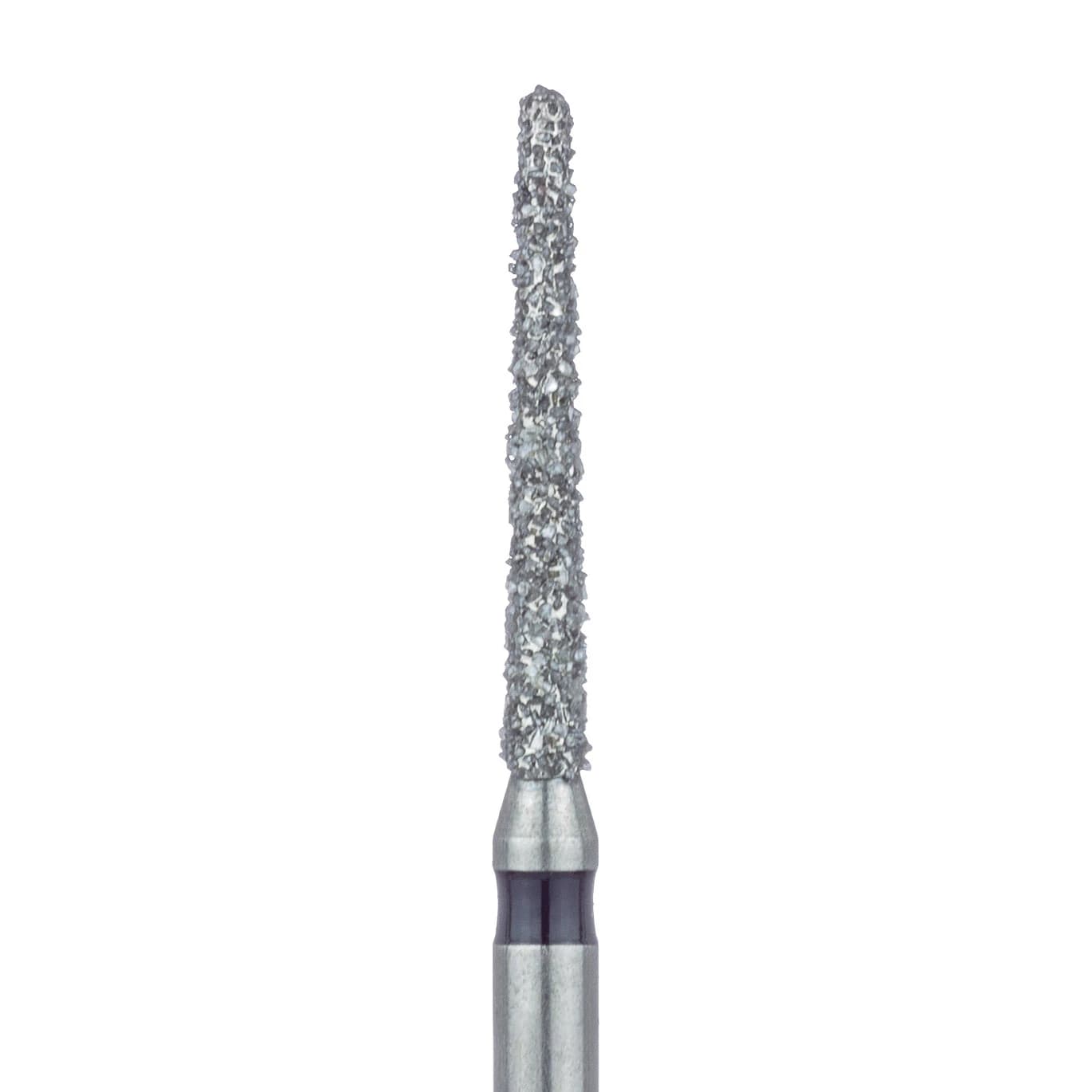 Meisinger 852H-014-FG Diamond Bur, Super Coarse, Black Ring, Round End Taper, 1.4 mm Head Diameter, 10 mm Working Length, Friction Grip, 5/Pack - Diamond Instruments – FG, Super Coarse, Black, Cone, 5/Pkg - Round, 852H-014-FG, 1.4 mm Head Diameter, 10.0 mm Head Length - Image 1