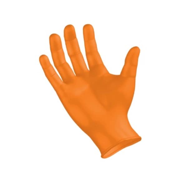 SemperForce Nitrile Exam Gloves, Powder Free, Textured, Non-Sterile, X-Large, Orange, 100/Box - EMS SemperForce Nit Glove Org - Image 1
